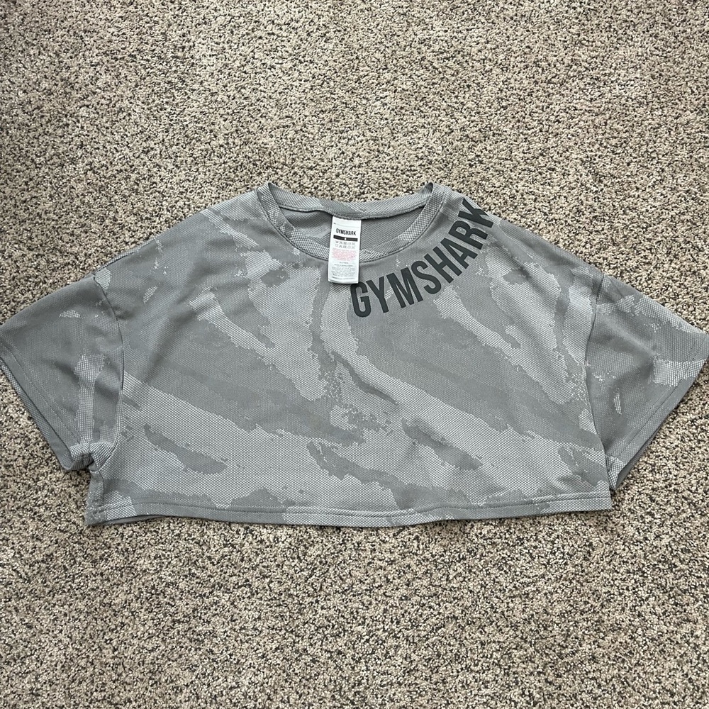 Gymshark Camouflage Gray Crop Top
